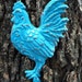 Aqua Iron Rooster Hook / Wall Hook