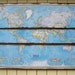 Vintage World Map Wall Art. 1975 National Geographic. Political Map Wall Decor Blue