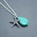 Starfish Necklace with Turquoise Teardrop