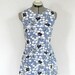 80s Blue Summer Dress. Sundress Blue and White. Size Medium. Floral Dress. Cotton Dress. Mini Dress. Day Dress.