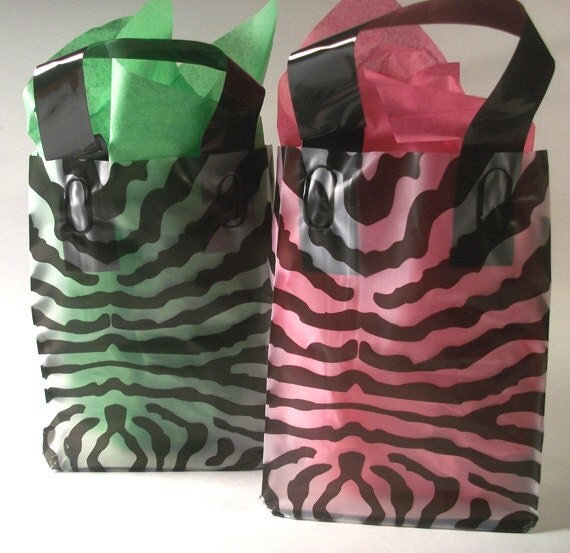 Items similar to Set of 20 ZEBRA Print Plastic Bags Great for gifts Birthday Party Favors