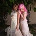 petticoat maxi dress revived bone & whisper pink embroidered organza by Mermaid Miss K