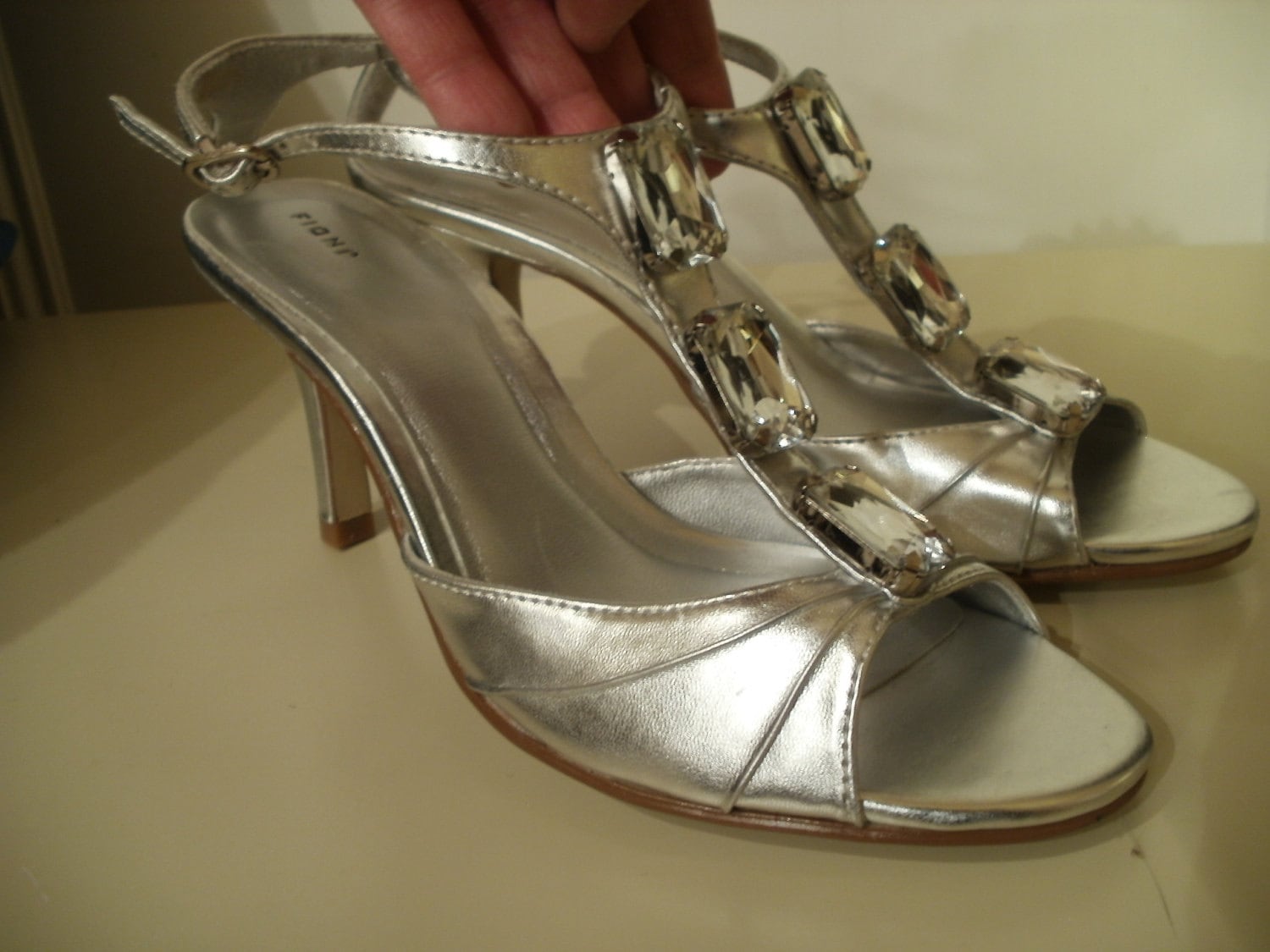 Vintage Fioni Silver Strappy Sandals with by couturecontessa