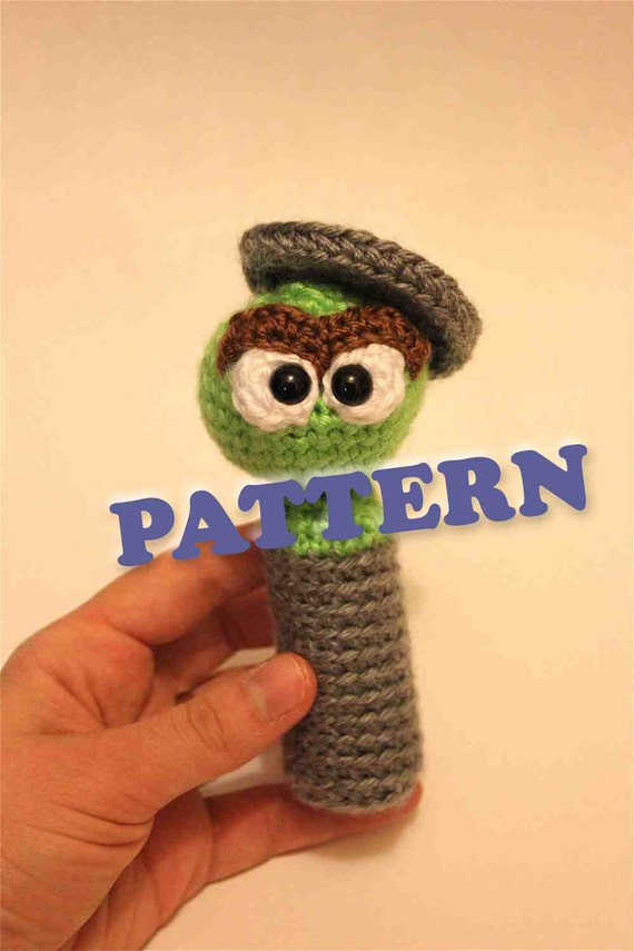 crochet baby rattle pattern Rattle Instant Street Crochet Grouch Sesame PATTERN The Baby Oscar