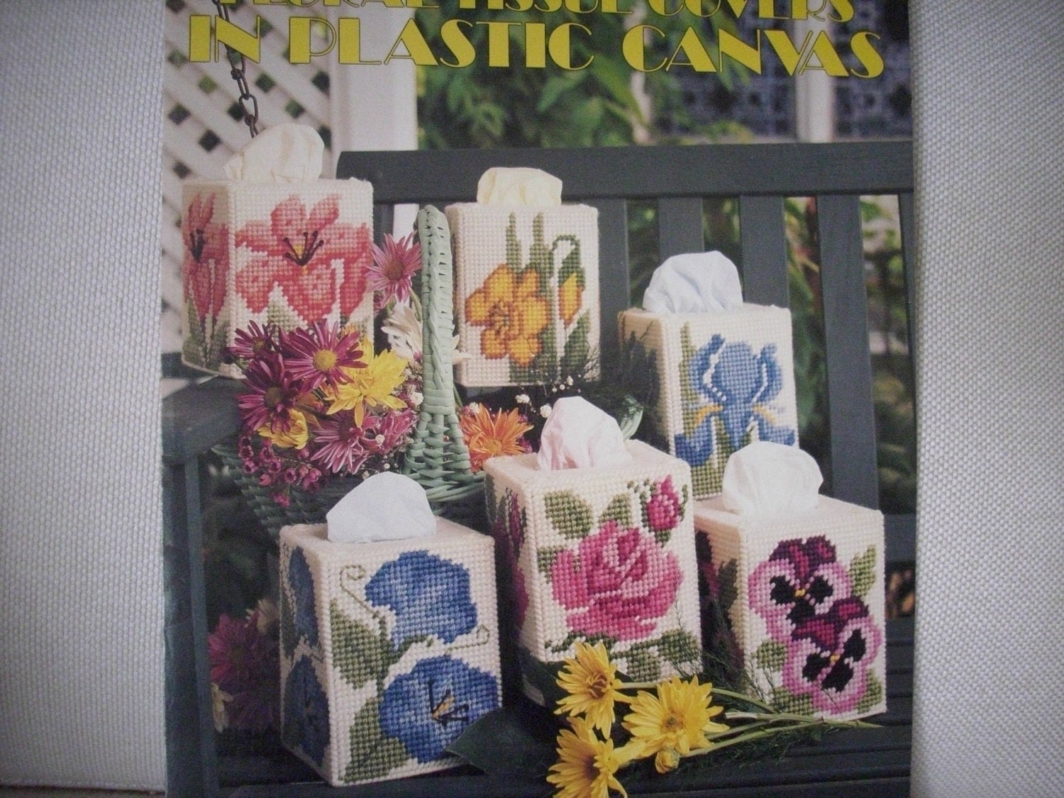 Patterns Plastic Canvas Cross Stitch Pattern Floral Tissue