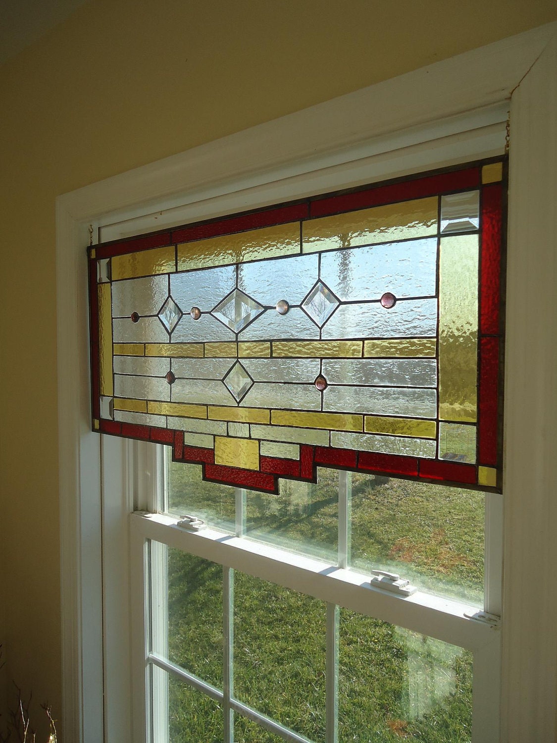 Tiffany Styled Stained Glass Window Panel Curtain Valance