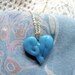 Made to Order: Blue Baby Elephant Heart Pendant, Hand-sculpted polymer clay, Perfect Valentines, Mothers Day, Fathers Day, birthday present