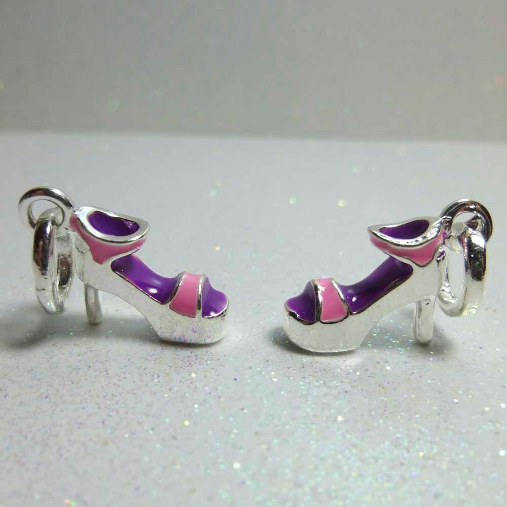 Shoe+Danglers Pink and Purple High-Heel Shoe Dangle charm by StonehouseCreations