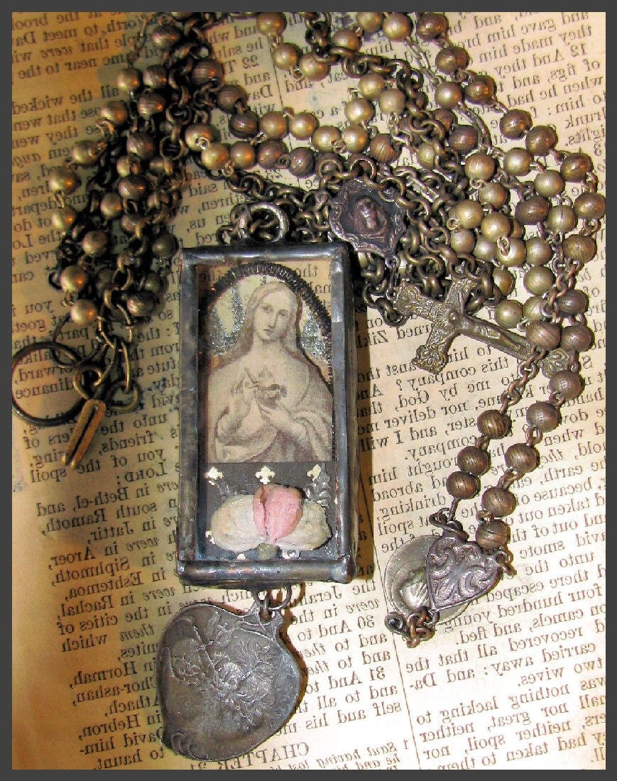 Gothic Virgin Mary Reliquary Necklace