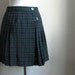 Mini Skirt Vintage Pleated Tartan Plaid Wool