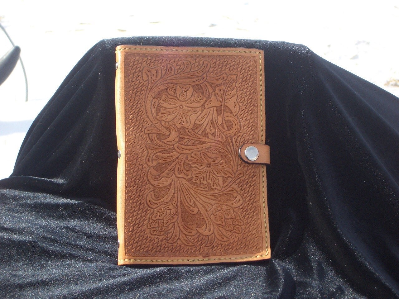 Hand Tooled Leather Notepad Holder