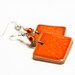Bright Orange Ceramic Earrings Organic Eco friendly Jewelry, Tangerine