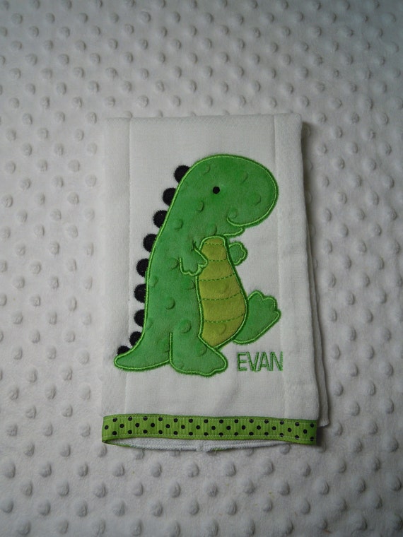 Green Dinosaur Burp Cloth/dinosaur/dinosaur burp cloth/burp
