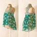 Sheer top Floral top Halter top Babydoll top camisole Green top sleeveless Top Chiffon blouse Sheer blouse Racerback Tank top Floral tank