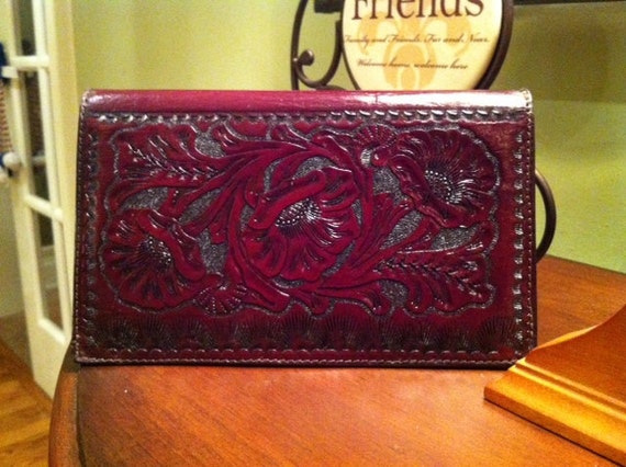 Items similar to Custom Leather Wallet/Checkbook Cover- Top Stub - Made in USA on Etsy