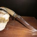 Polished Buffalo Horn, Mirror Polished Stainless Steel Hunting/Skinner Knife, Custom File Work, fitted sheath