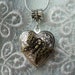 Silver heart locket Necklace, Necklace Locket with butterfly opens to display photo