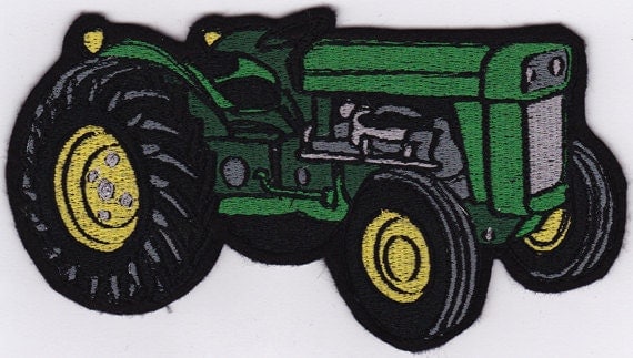 6 John Deer Tractor Embroidery Applique Patch