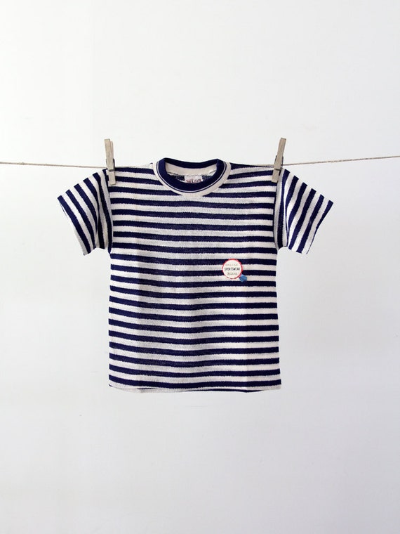 Items similar to vintage kids stripe tee / 60s nautical t-shirt / size ...