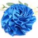 Royal Blue Satin Ribbon Rose with Pin Back