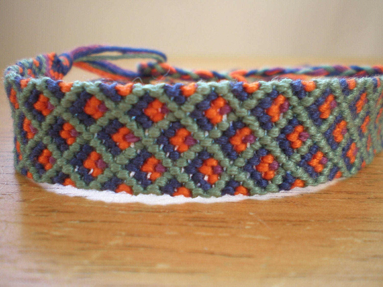 Double Diamond Friendship Bracelet by AllTiedinKnots on Etsy