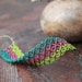 macrame bracelet green and purple
