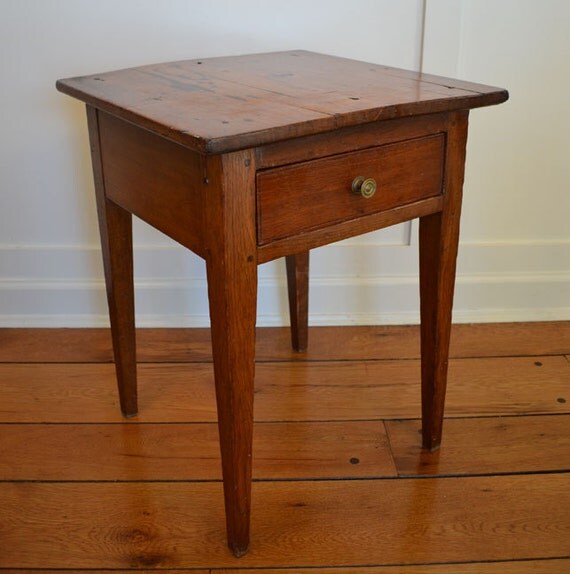 Reserved for Lisa Primitive Walnut Side / End Table