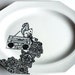 Ghetto Squirrel hand illustrated vintage plate