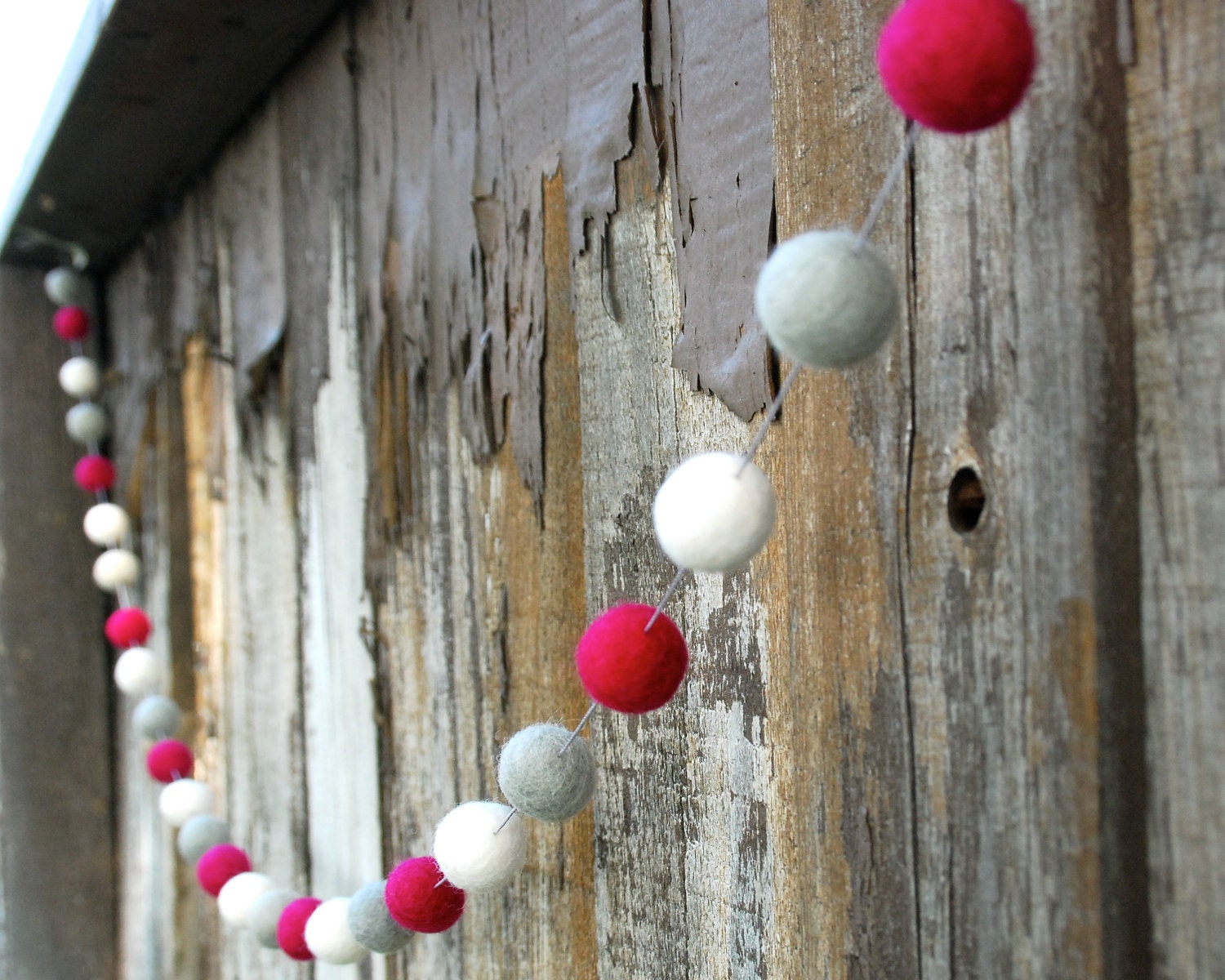 Christmas Holiday Felt Ball Garland Pom Pom Garland Nursery