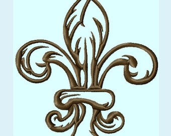 Elegant Fleur De Lis Embroidery Designs 3 sizes INSTANT DOWNLOAD