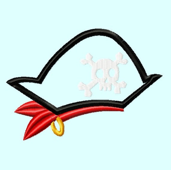Pirate Hat APPLIQUE Embroidery Design INSTANT DOWNLOAD