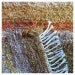Handmade Rag Rug - Yellow Striped Shag - 24" x 36"