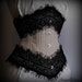 Standard size underbust corset -sample- in nude spot broche coutil with eyelash black lace size 36 (22inch) ready to ship