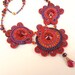 Indian Summer Soutache necklace in red, purple and orange