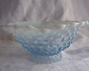 Fenton Opalescent Blue Hobnail Bon Bon, Candy Dish