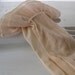 vintage. BLUSH. pink. SHEER. ruffle. GLOVES. 1950s. wedding.