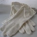 vintage. GLOVES. scallop. CREAM. 1950s. RHINESTONE. wedding.