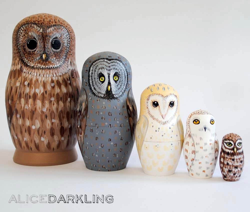 owl russian nesting dolls