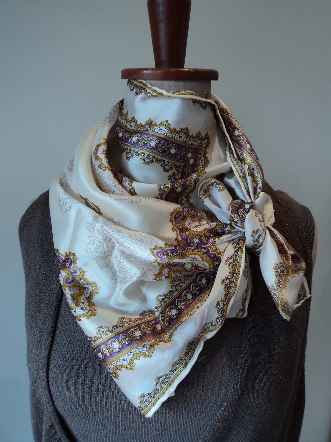 Paisley Retro Scarf Silk Satin By InsideTheArmoire On Etsy