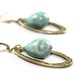 Reserved for Denese - Hammered Earrings -Antique Brass Hoop -Green Aventurine