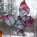 Pink and Blue Iridescent Butterfly Suncatcher