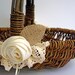 Wedding Flower Basket Flower Girl Rustic Ivory Burlap