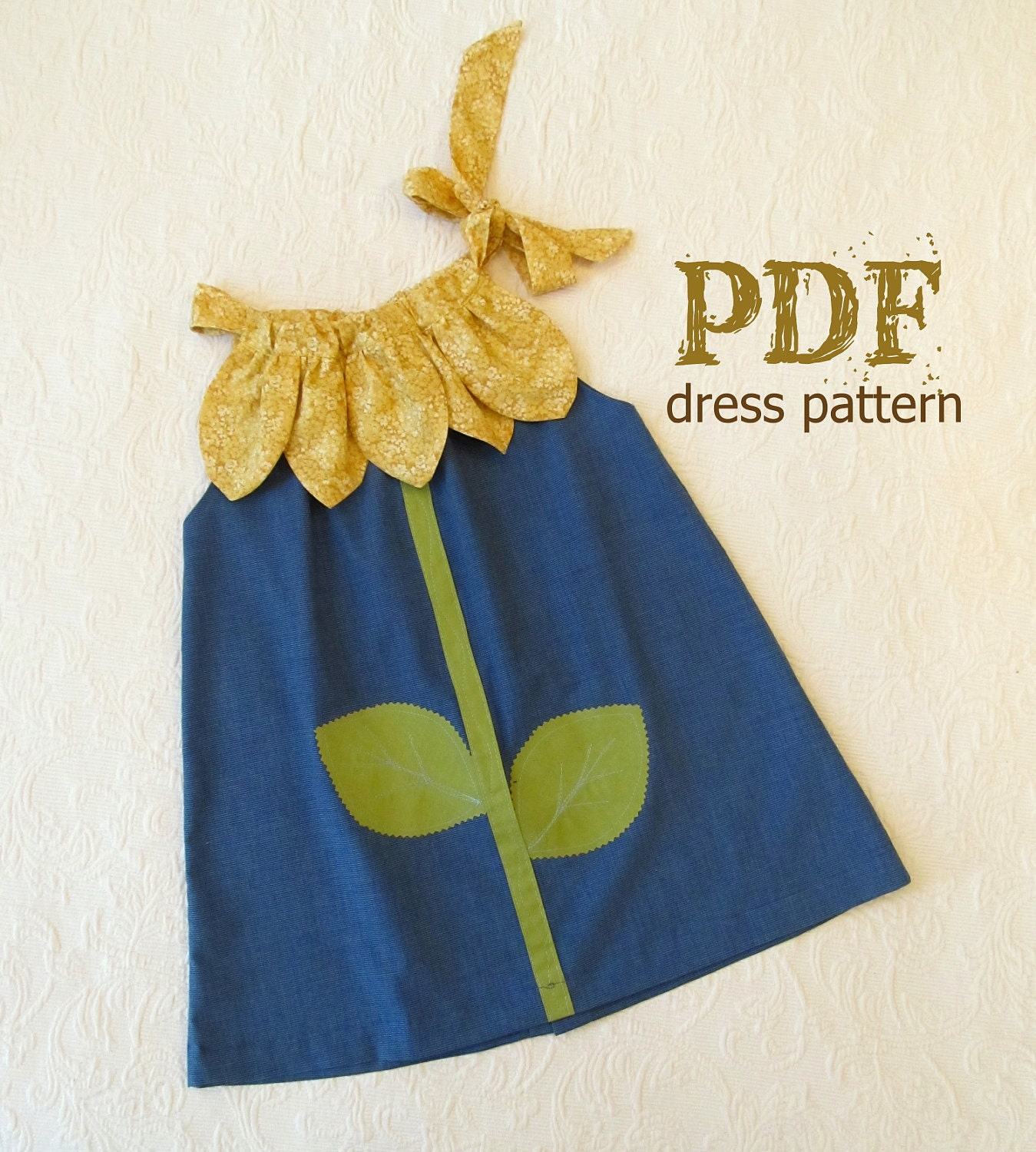 Sunny Flower Pillowcase Dress Girl Sewing Pattern PDF