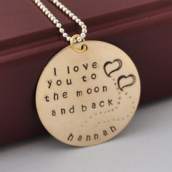 I love you to the moon and back custom necklace by JewelMango