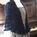 Hand Knit Black Wool Shawl Ready to Ship