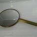 Vintage Art Deco Brass Hand Mirror 2 Sided