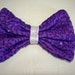 Hair Bow Clip - Purple Reflective Micro Sequin