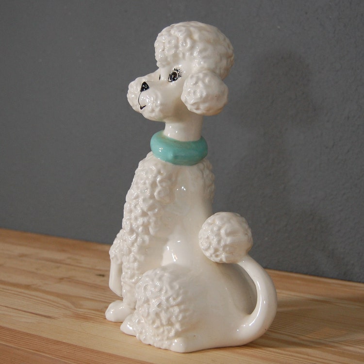 nayothecorgi standing poodle ceramic statue