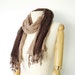 NO.12 Unisex Two-Tone Brown/Sand Cotton Gauze Double Layer Scarf-Hand Dyed