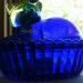 Westmoreland Cat on Basket Cobalt Glass Dish and Cover